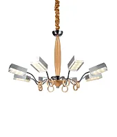 Люстра подвесная Natura 156.8 Lucia Tucci белая на 8 ламп, основание коричневое хром бежевое в стиле современный Люстра подвесная Natura 156.8 Lucia Tucci белая на 8 ламп, основание коричневое хром бежевое в стиле современный